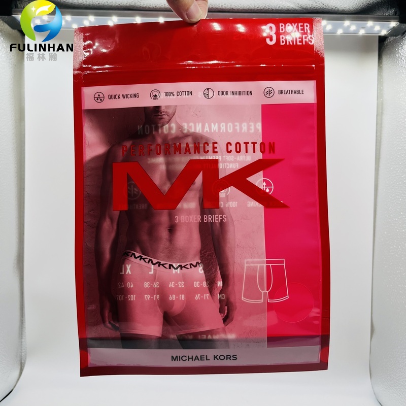 Custom red plastic bags